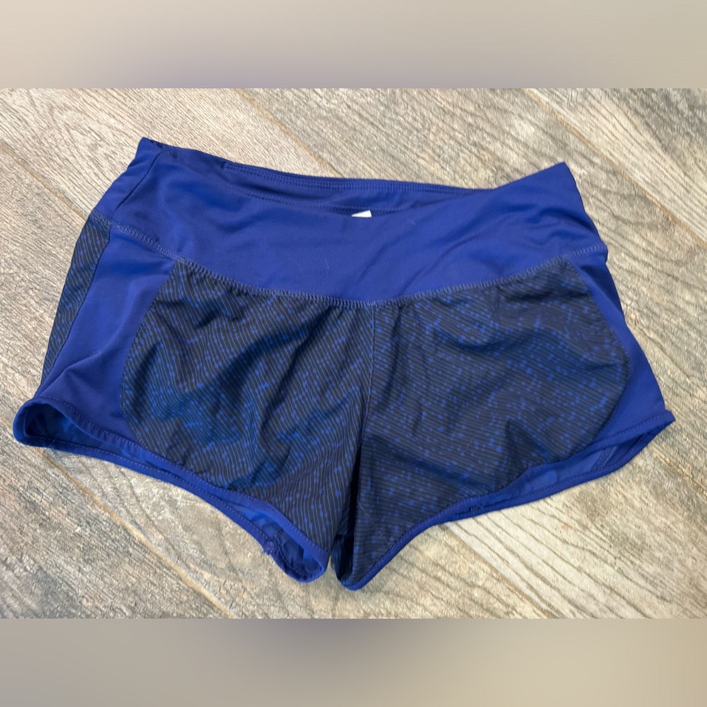 Nike Women's Workout Shorts Dri-fit Size Small Blue And Black